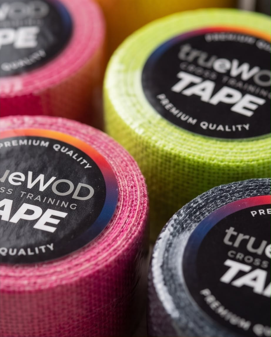 trueWOD Tape Crossfit Adhesivo Cinta Dedos Esparadrapo Deportivo Hook Grip | Caja de 12 Rollo