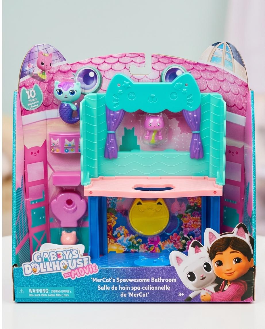 Gabby's Dollhouse Playset MovieBathroomPortalRooms, Multicolor