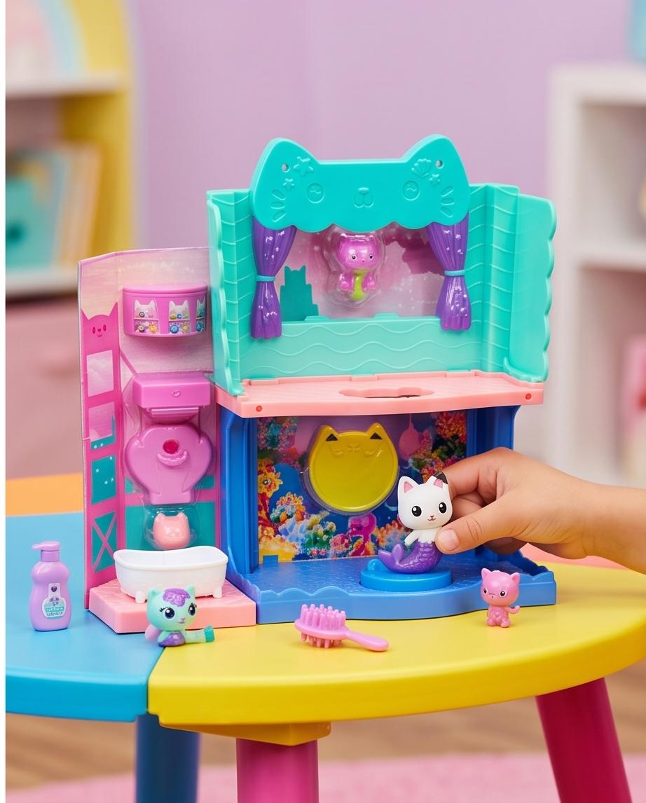 Gabby's Dollhouse Playset MovieBathroomPortalRooms, Multicolor