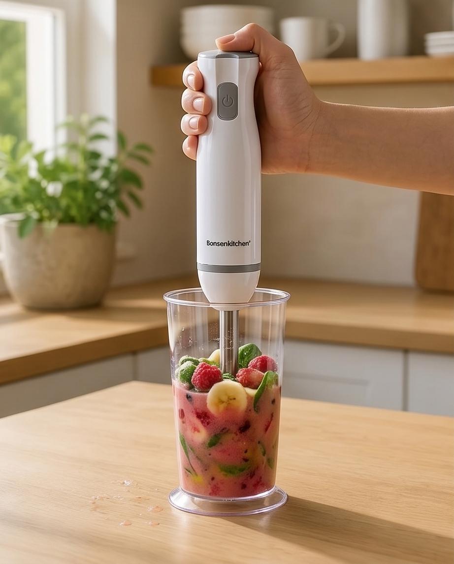 Bonsenkitchen Batidora de Mano 2 en 1